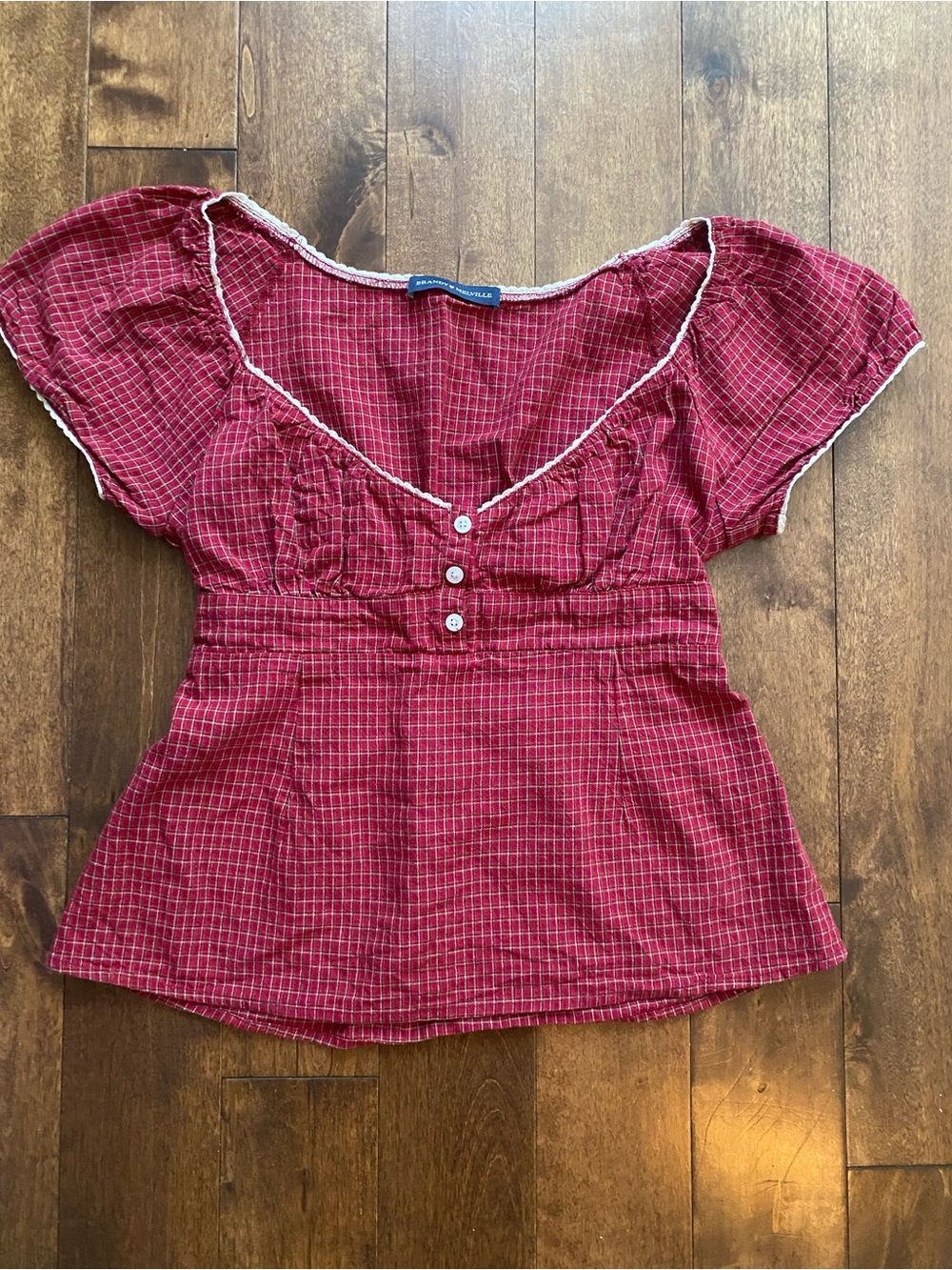 Brandy Melville Red Plaid Blouse